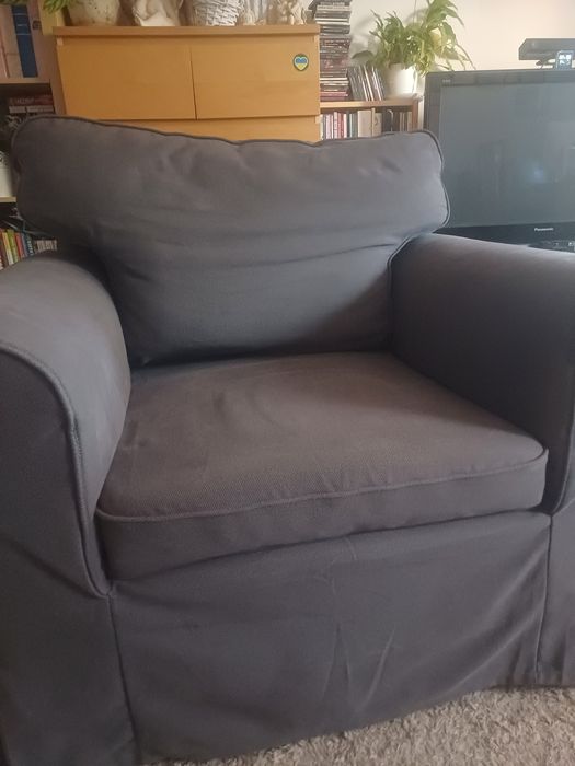 IKEA EKTORP Fotel Hakebo ciemnoszary