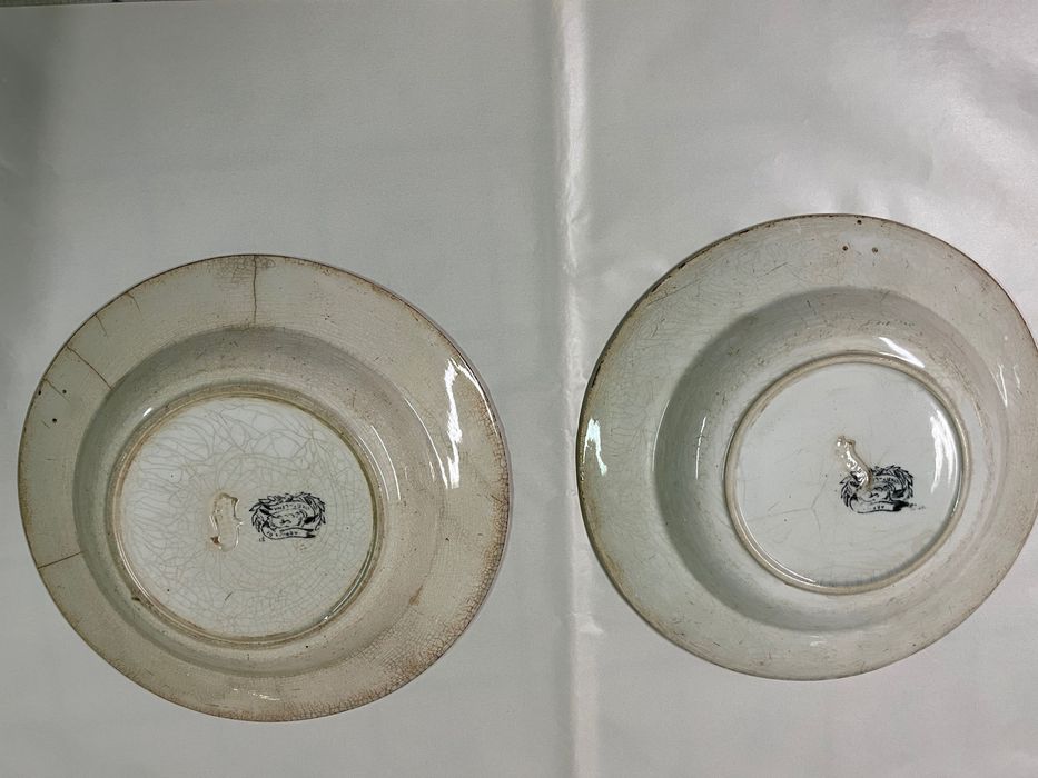 Conjunto 2 pratos com cenas de caça64861934737027123