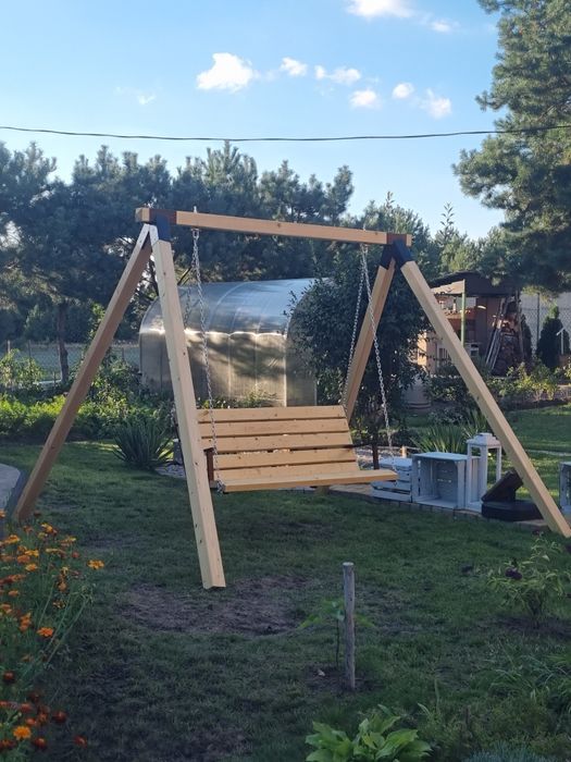 DUŻA 3 osobowa huśtawka/ławka wisząca ogrodowa