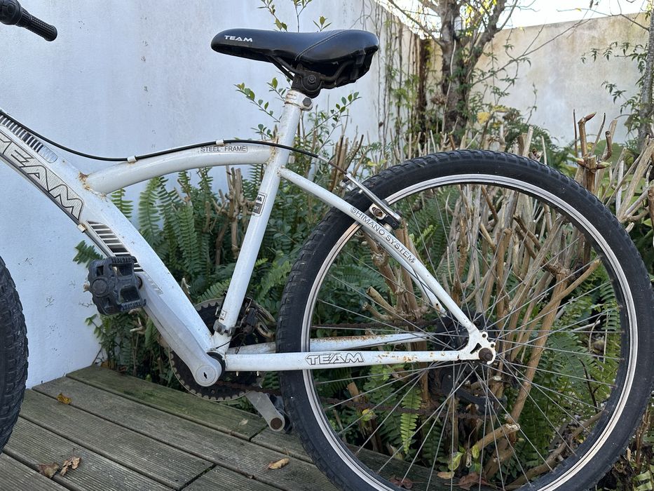 2 bicicletas antigas + suporte para 3 bicicletas