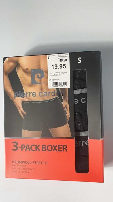 PIERRE CARDIN Bokserki Męskie Bawełna Zestaw 3 szt. -rozmiar s