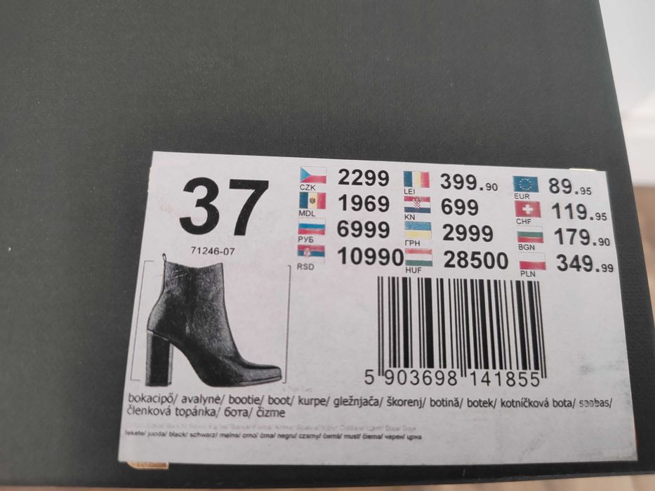 Kozaki botki Gino Rossi roz.37 czarna skóra chic