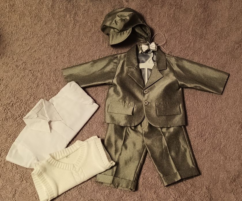 Ubranko do chrztu dla chłopca stan idealny garnitur bucik 62