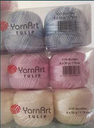 Пряжа YarnArt Tulip ,три цвета по 6 мотков