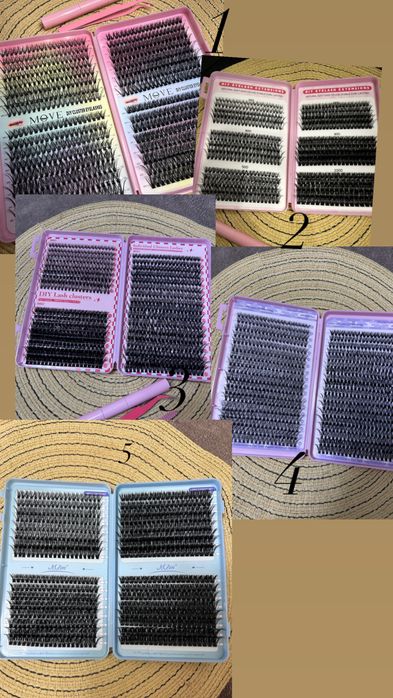 Вії (ресницы ) для самостійного нарощення, пучкові вії, клей для вій