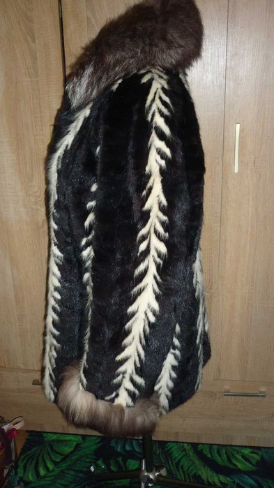 Piekne futro z norek  z lisem  r; L/XL