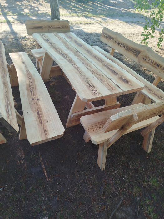 Zestaw Mebli Ogrodowych Stół+ 4 Ławki