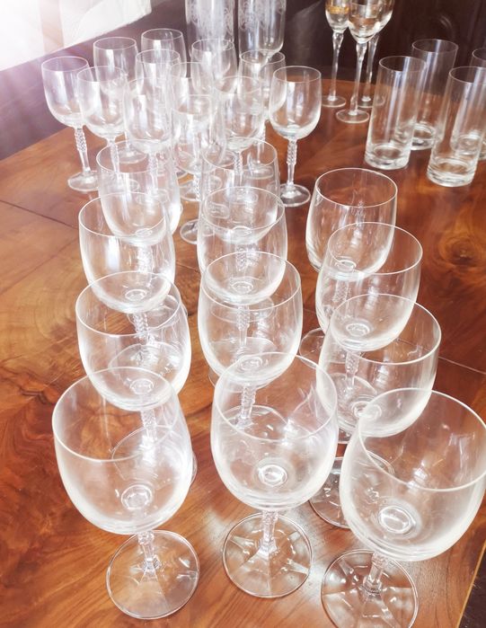 Conjunto de copos de cristal