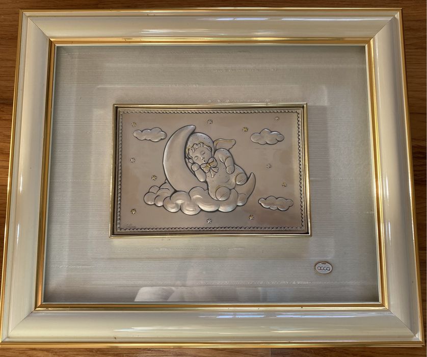 Quadro acca em prata para criança