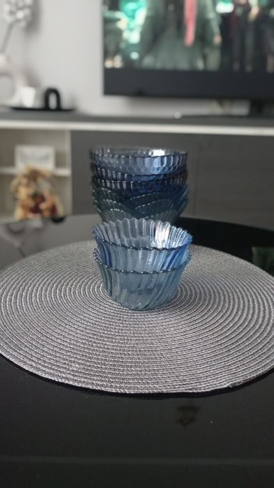 Набір піал голубе скло