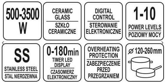 Kuchenka indukcyjna sterowana elektronicznie 3500W