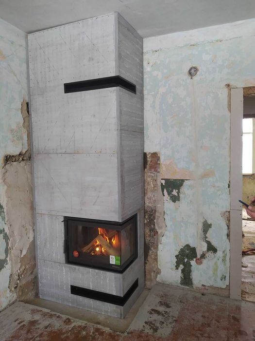 Встановлення камінів під ключ з подачею гарячого повітря на будинок