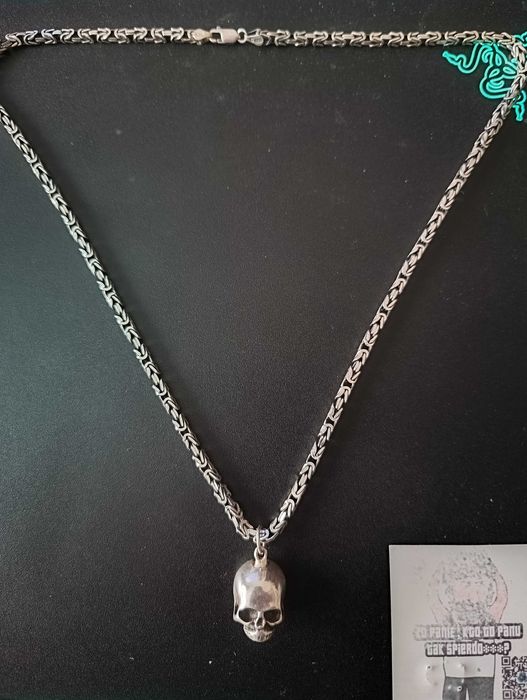 Męski srebrny łańcuszek splot królewski