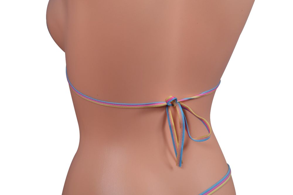 Verona Bikini kolorowe siatka prześwitująca dla odważnych plaża żółty