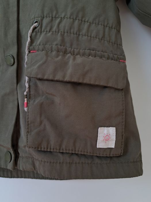 Zara kurtka wiosenna dziewczęca parka 86/92 khaki wiosna lato
