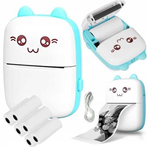 Портативний Міні принтер дитячий з папером  Бездротовий Bluetooth друк