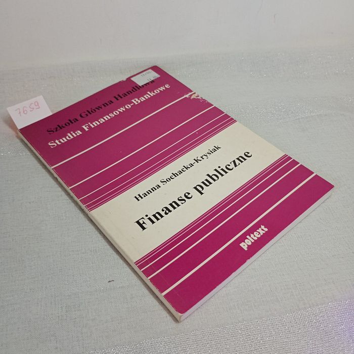 Finanse publiczne. Hanna Sochacka-Krysiak