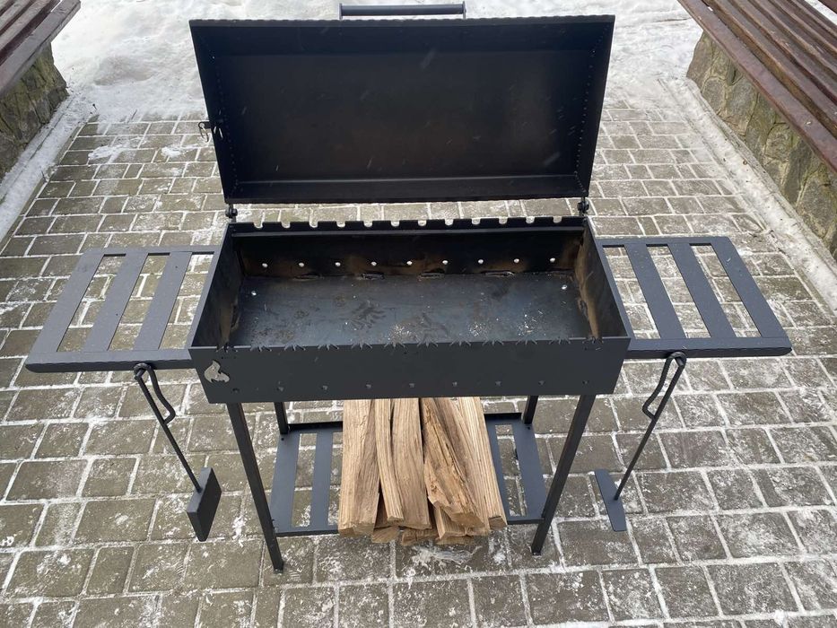 Мангал на 12 шампурів 4мм міцний метал Гриль Барбекю Казан Знижка-35%-