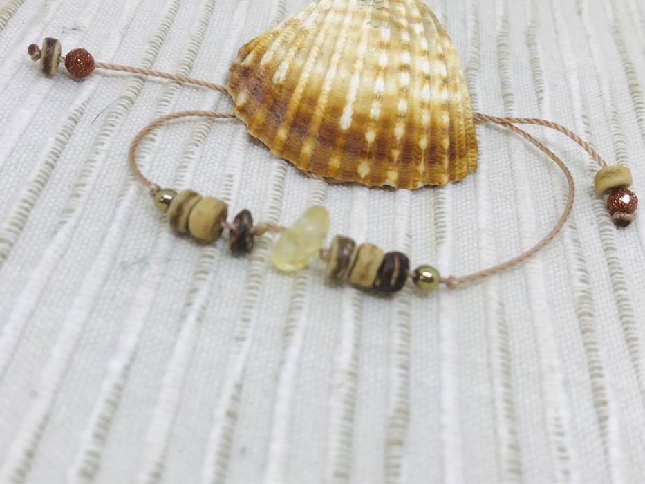 Bransoletka damska,biżuteria Cytryn,Hematyt,kokos