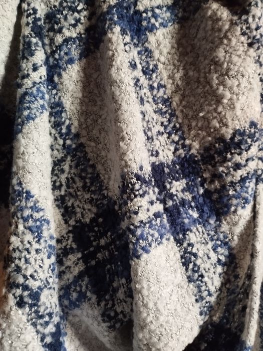 Długi szal szaro/granatowy