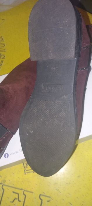 Botki zamsz bordowe.