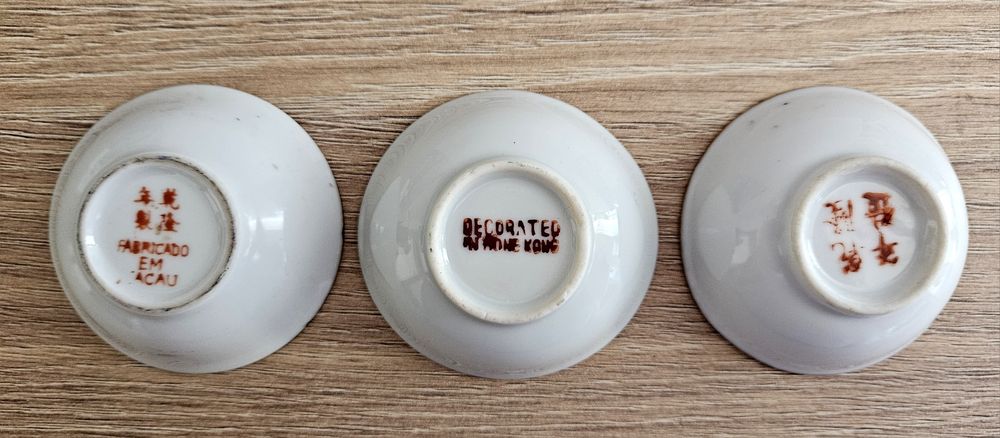 Conjunto de 3 pratosde porcelana chinesa