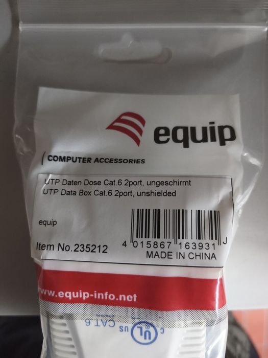 Tomada Dupla RJ45 Cat.6