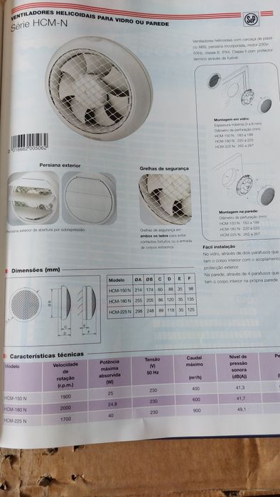 Ventilador extrator 900 m3h P/parede o vidro