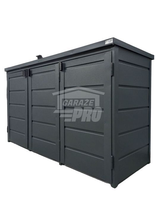 Zabudowa koszy na śmieci obudowa kubłów 207x80x120 cm 3x240L GP331