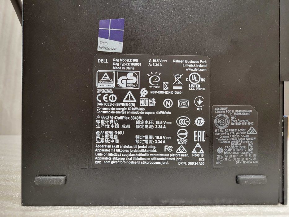 Dell Optiplex 3040 i3-6300T 8Gb 256Gb SSD WiFi HDMI Windows компьютер