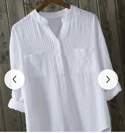 Bluzka biała len z wiskozą 126 biust