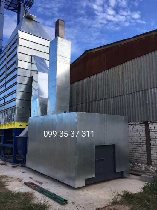 Теплогенератор твердотопливный для зерносушилки на дровах,щепе,пеллете