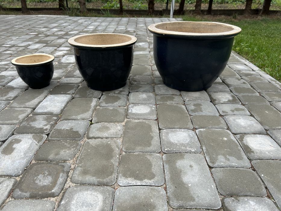 Donice mrozoodporne kobaltowe 3 sztuki