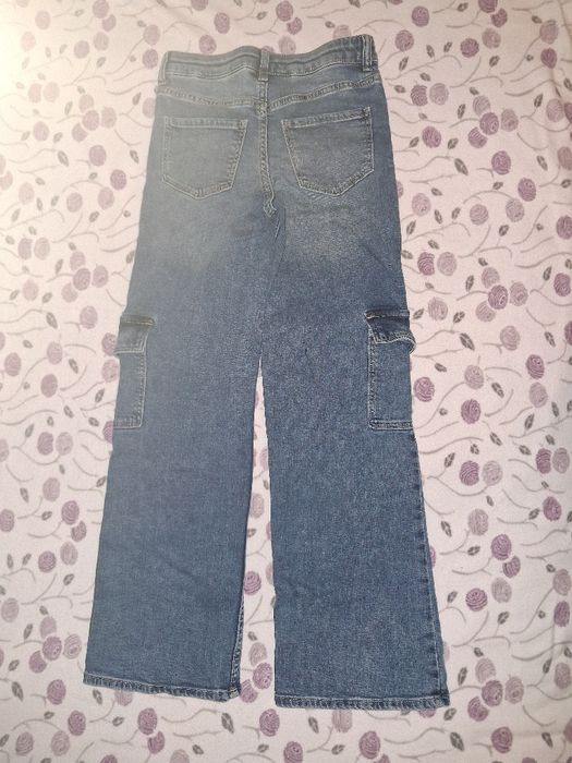 140 h&m spodnie dżinsy jeansy bootcut leg kieszenie