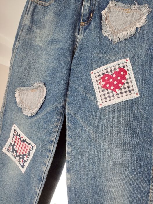 100% bawełna, spodnie mom fit, dżinsowe xs