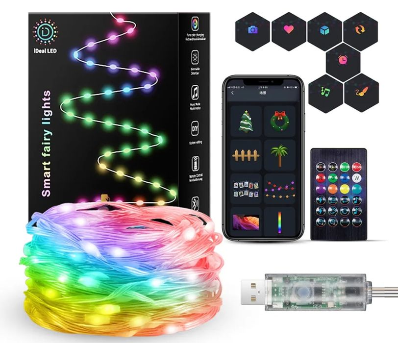 10м 20м Смарт гірлянда 16млн кольорів 210+ режимів smart  роса