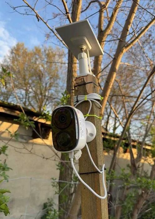 Kit câmera externa a bateria e painel solar