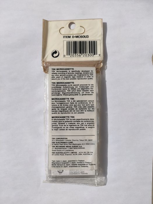 Micro Cassette Tape Pack 3 novas e embaladas