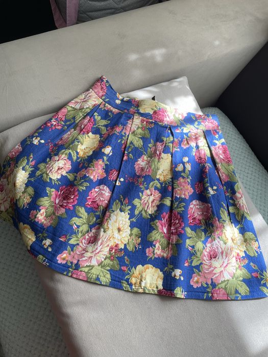 Міні спідничка спідниця хс xs 32 34 принт квіти