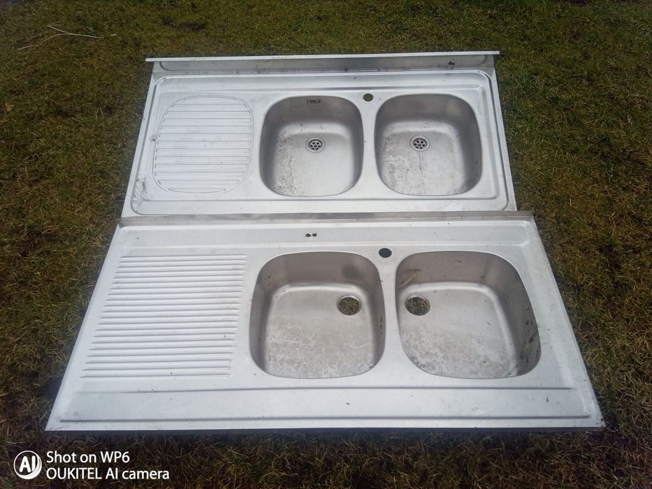 Zlew nierdzewny dwukomorowy zlewozmywak z ociekaczem