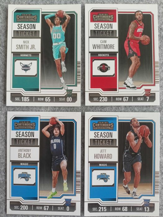 4 karty NBA Rookie 2023-24 Contenders Season Ticket Smith Jr Whitmore