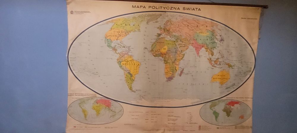 Stara  mapa polotyczna  świata
