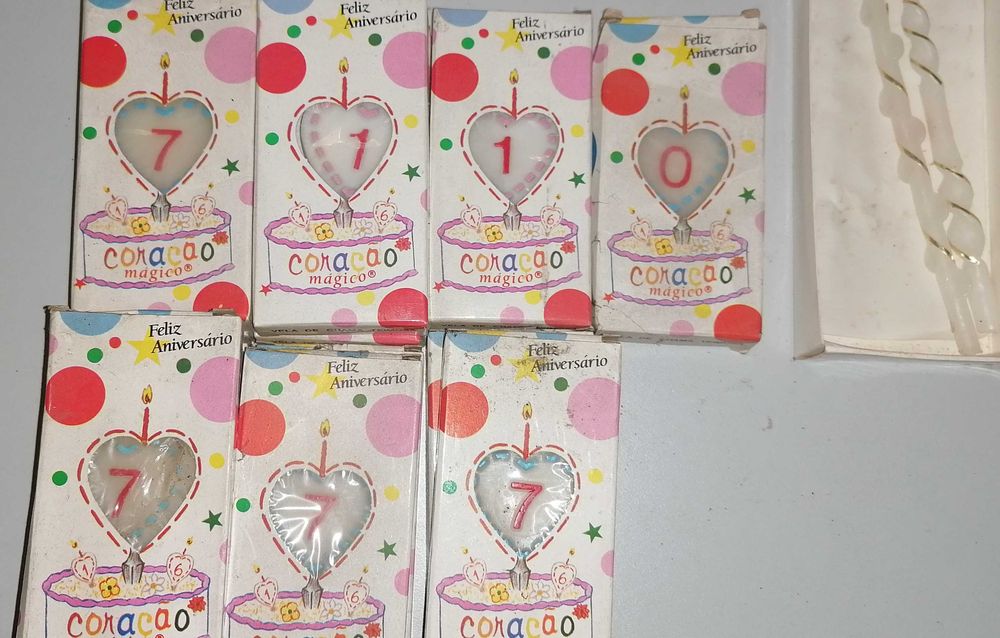 Velas de aniversário, vários números, lote todo por 5€