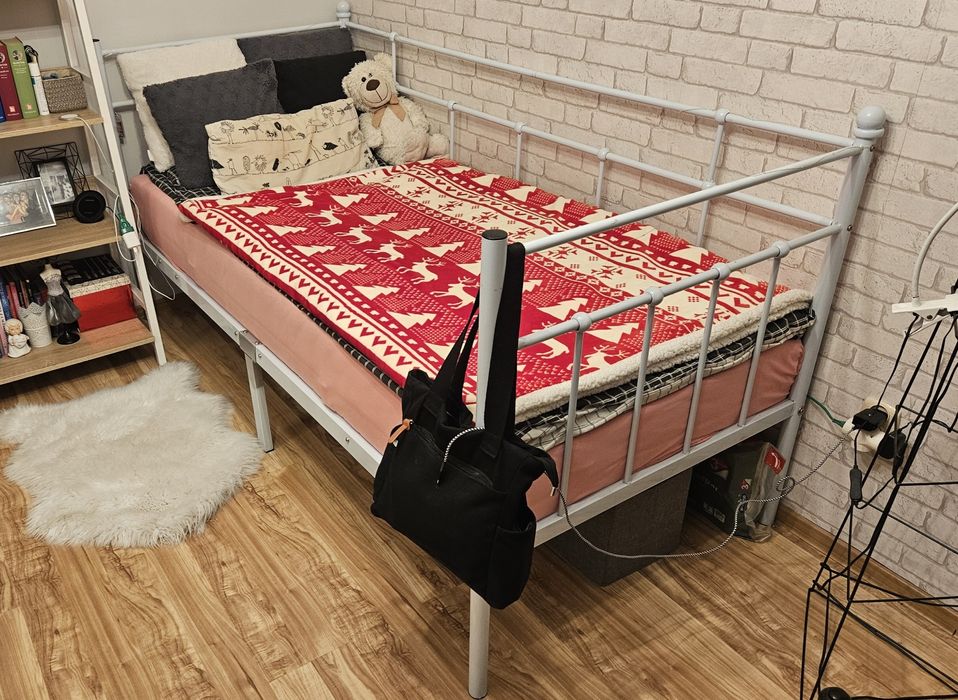 Łóżko metalowe 90x200 + materac