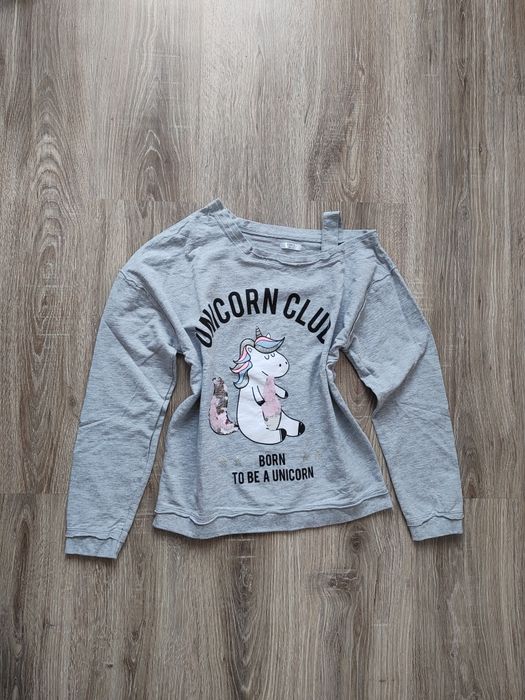 Damska bluza dresowa unicorn asymetryczne ramię rozmiar S
