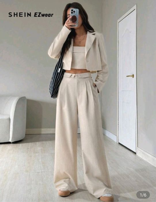 Nowy mini garnitu Shein S top plus spodnie