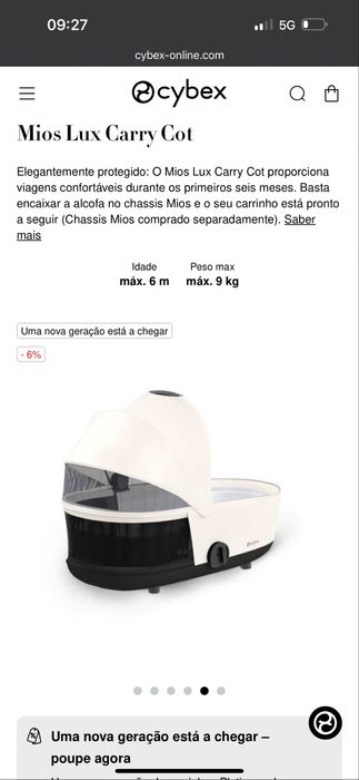 Alcofa cybex modelo lux