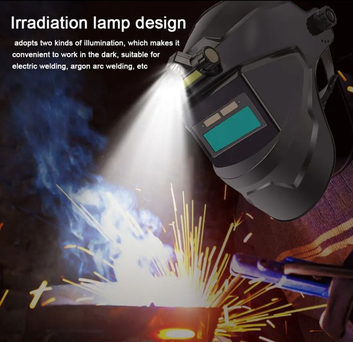 Máscara de soldar automática com lanterna de trabalho recarregável
