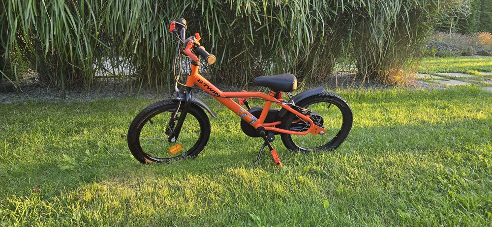 Rowerek dziecięcy BTWIN pomaranczowy 16"/ rower chłopiec, stan bdb