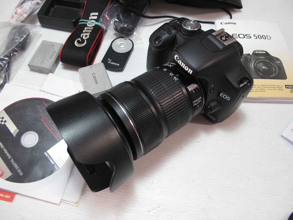 Canon 500D+lente canon 28-80 só 8 mil disparos, ver descrição